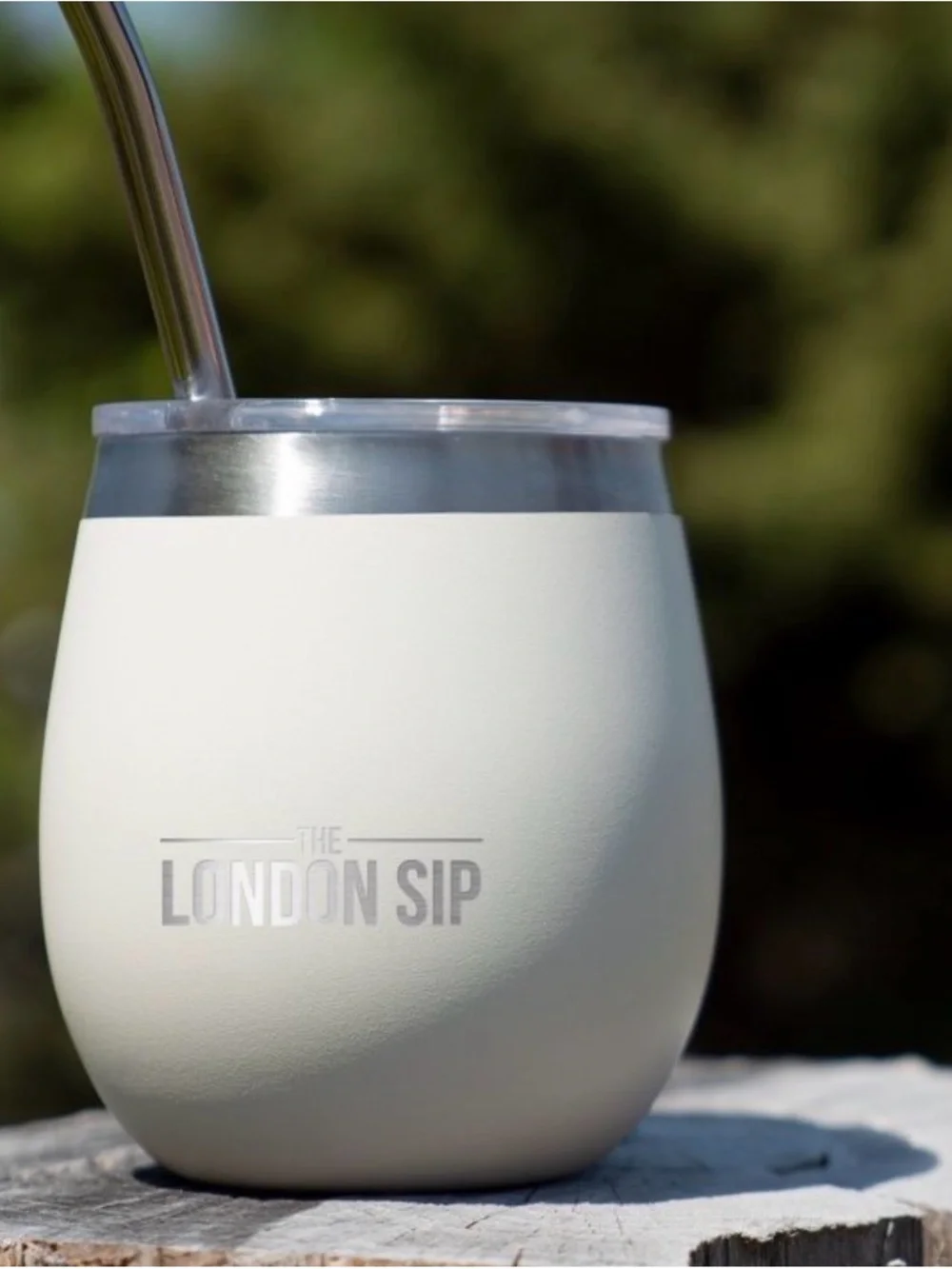 NEW London Sip White Insulated Double Mate Cups with Lids and Straws